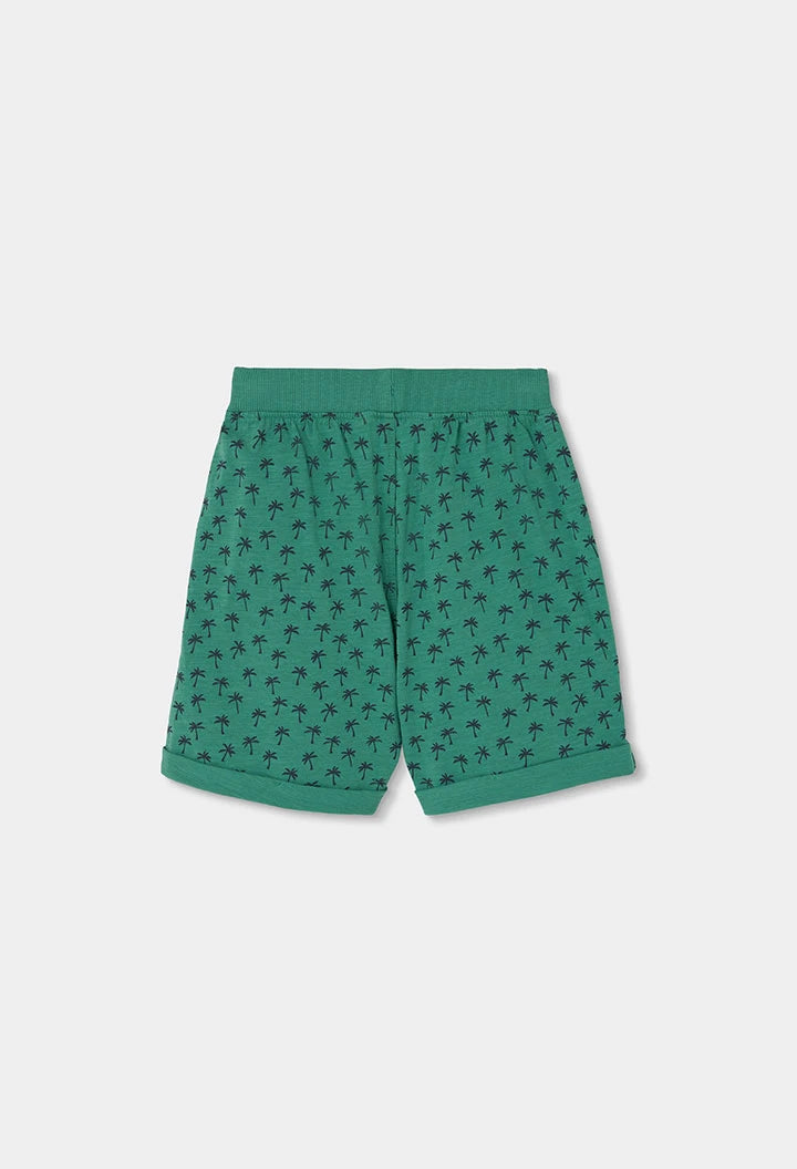 Bermuda Bambino Verde con Palme in Maglia Fiammata - BOBOLI - OOPS by BabyBimbo 0-16