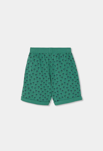 Bermuda Bambino Verde con Palme in Maglia Fiammata - BOBOLI - OOPS by BabyBimbo 0-16