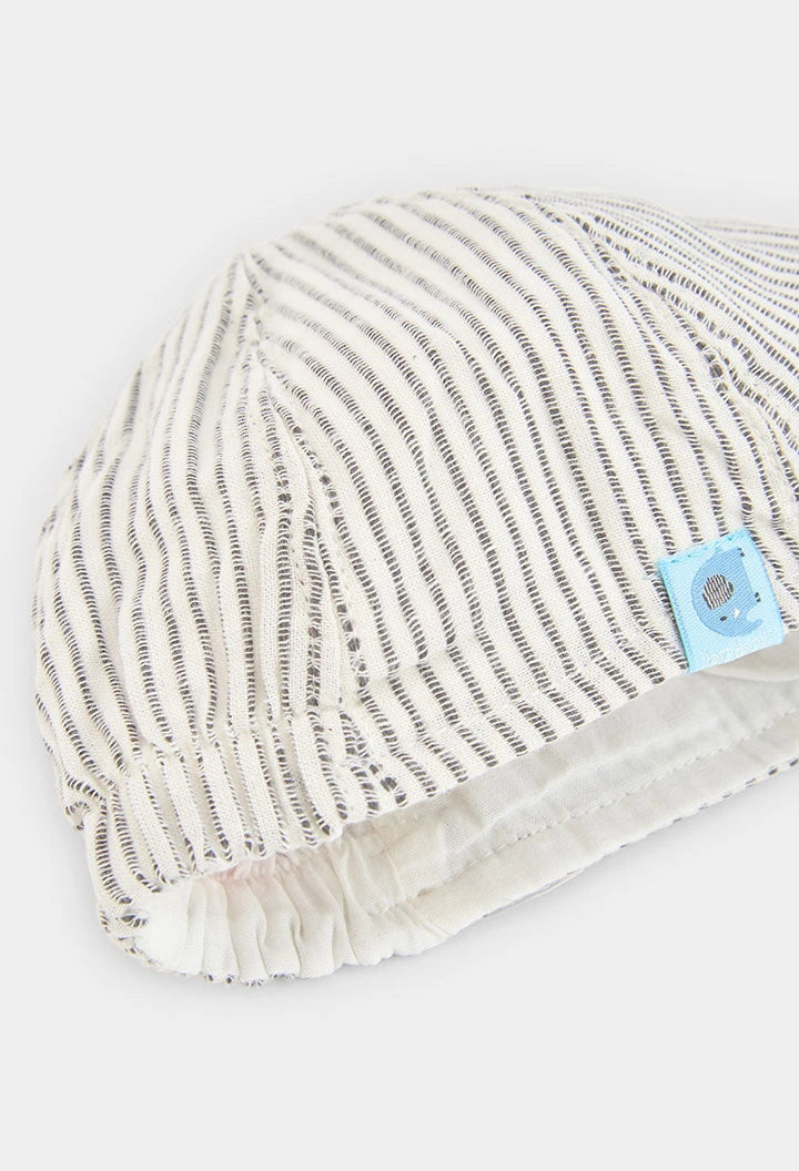 Berretto Neonato in Popeline a Righe Bianco e Grigio –  BOBOLI - OOPS by BabyBimbo 0-16