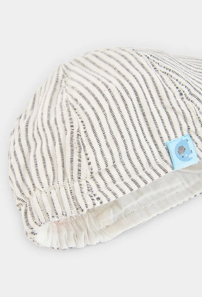 Berretto Neonato in Popeline a Righe Bianco e Grigio –  BOBOLI - OOPS by BabyBimbo 0-16