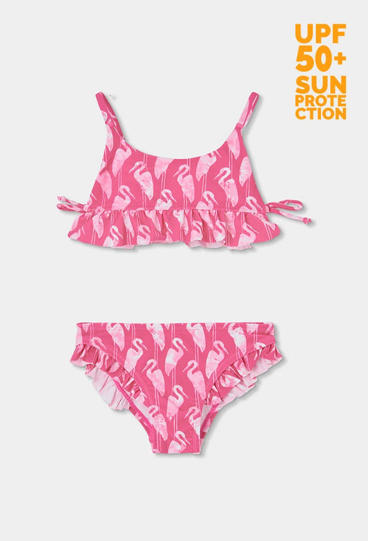 Bikini bambina stampato rosa UPF50+ - BOBOLI - OOPS by BabyBimbo 0-16