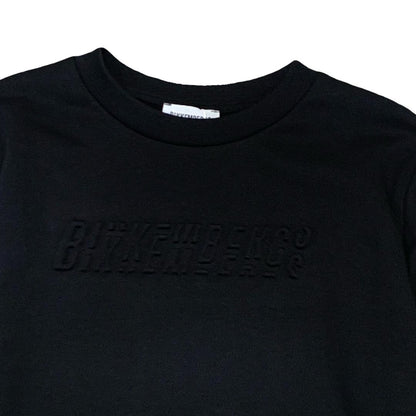 Felpa nera Bikkembergs ragazzo con logo in rilievo sul petto per un look moderno e sportivo