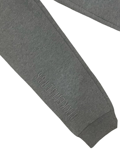 Pantaloni Bikkembergs ragazzo grigi in jersey con logo ricamato sulla gamba sinistra