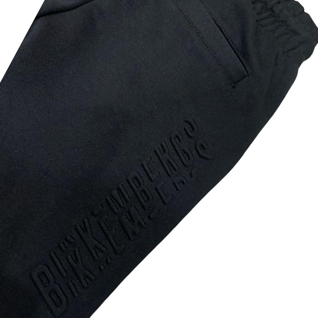 Pantaloni tuta neri Bikkembergs bambino con tasca e logo in rilievo sul lato