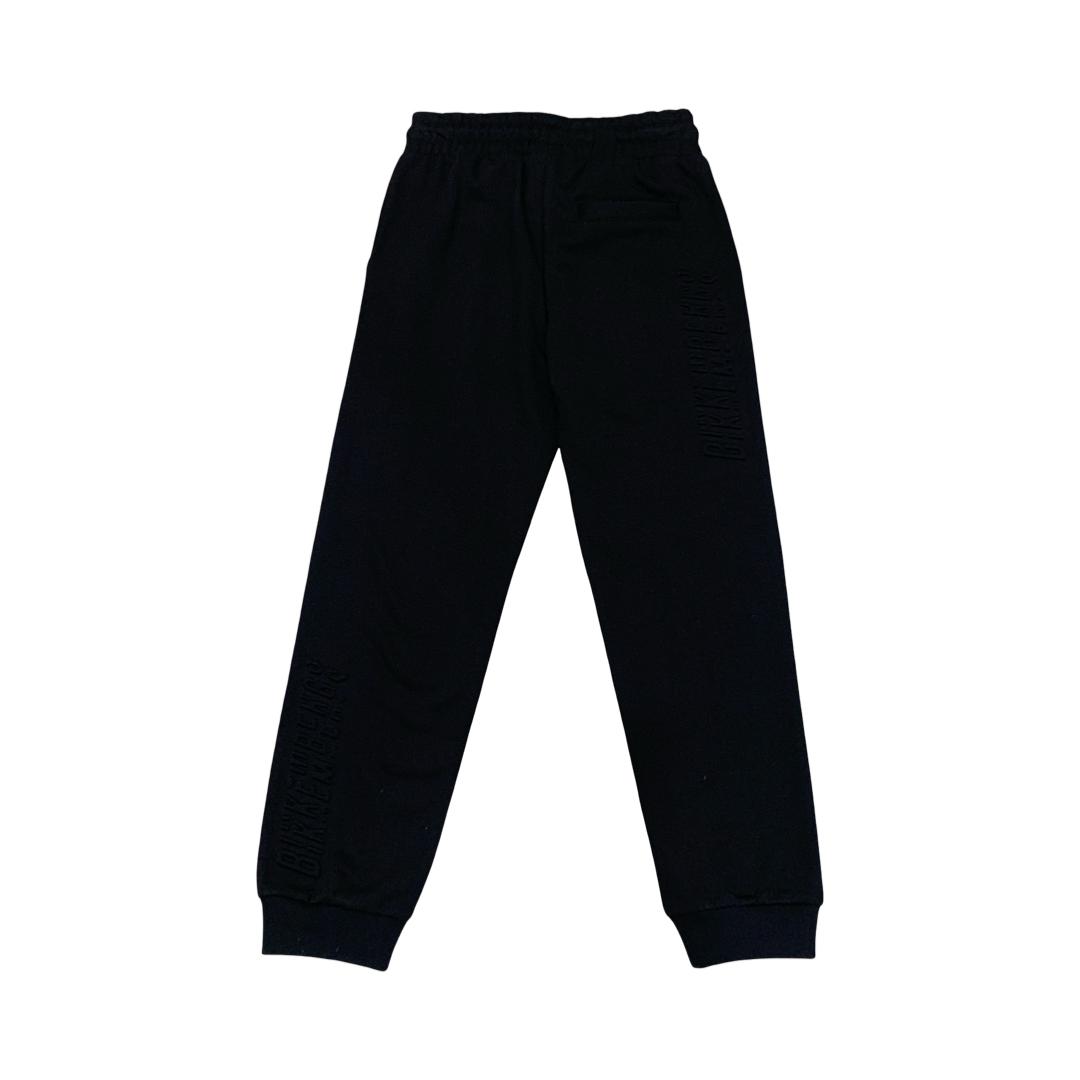 Pantaloni tuta neri Bikkembergs bambino con vita elasticizzata e polsini a costine