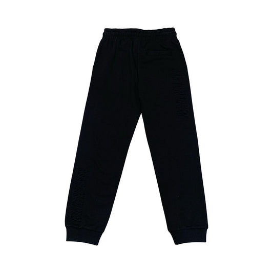 Pantaloni tuta neri Bikkembergs bambino con vita elasticizzata e polsini a costine