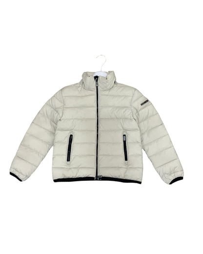 Giubbotto piumino Bikkembergs ragazzo in bianco con zip laterali e colletto alto