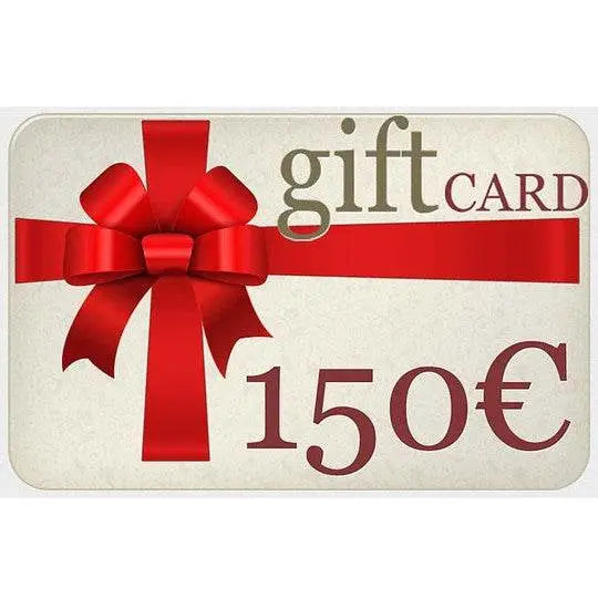 Buono regalo BabyBimbo 0 16 da 150 euro con nastro rosso su carta regalo elegante buoni regalo abbigliamento bambini
