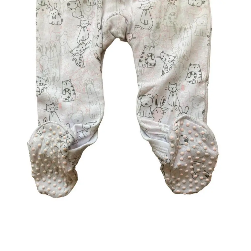 tutina neonato primavera 6 mesi bambina Boboli in cotone leggero con stampa animaletti e piedini antiscivolo