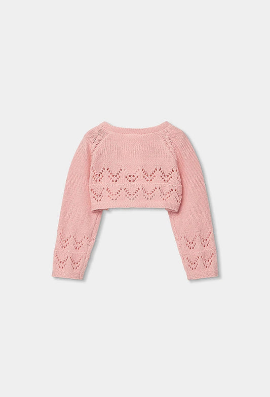 Bolero Neonata in Maglia Salmone – Coprispalle - BOBOLI - OOPS by BabyBimbo 0-16