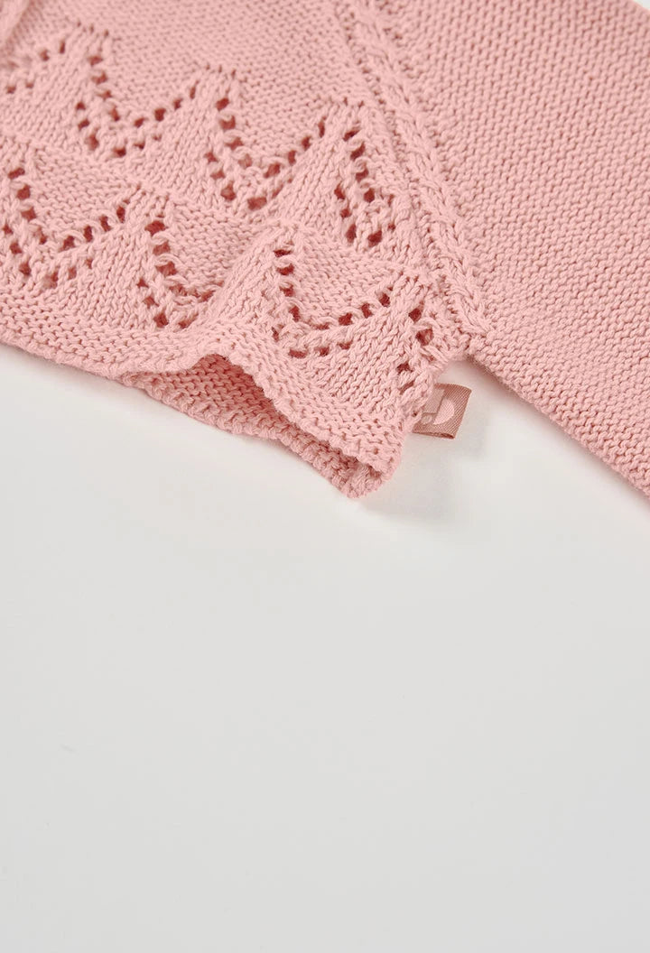 Bolero Neonata in Maglia Salmone – Coprispalle - BOBOLI - OOPS by BabyBimbo 0-16