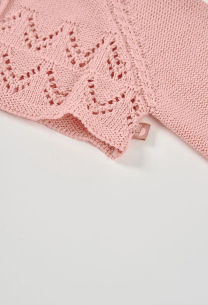Bolero Neonata in Maglia Salmone – Coprispalle - BOBOLI - OOPS by BabyBimbo 0-16