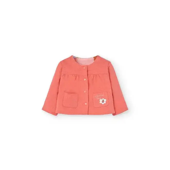 Felpa Boboli rosa per neonata con tasche e bottoni giacchetta reversibile neonata