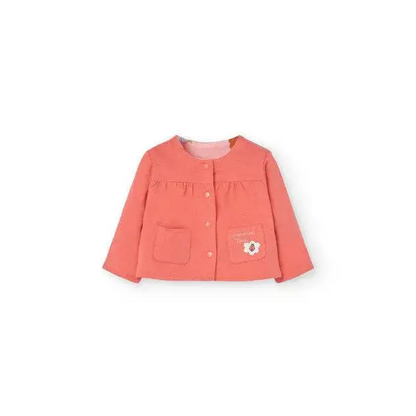Felpa Boboli rosa per neonata con tasche e bottoni giacchetta reversibile neonata