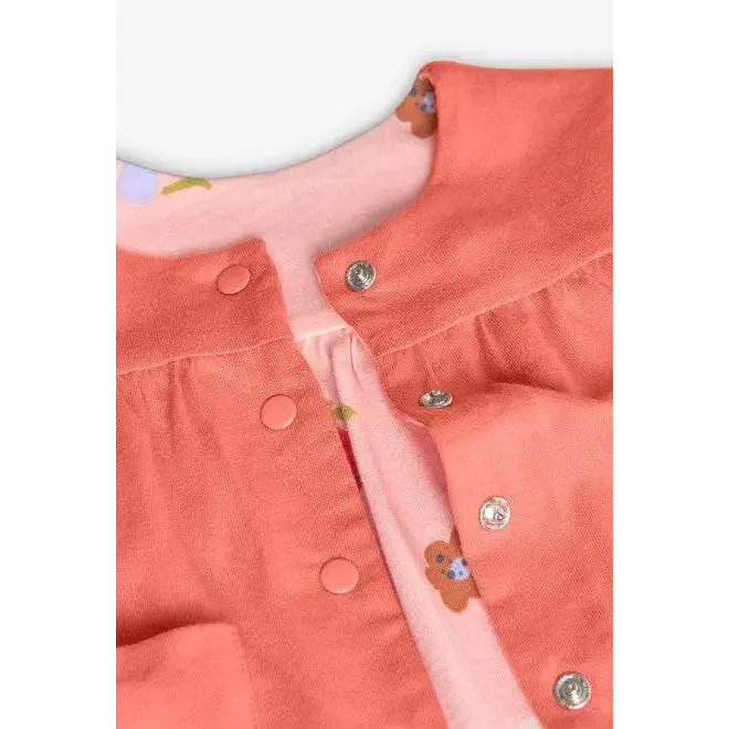 Felpa Boboli rosa con bottoni a pressione per giacchetta reversibile neonata comoda e colorata