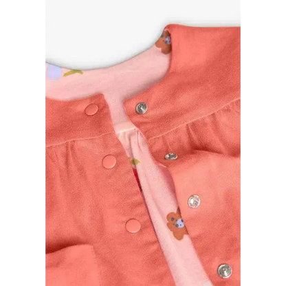 Felpa Boboli rosa con bottoni a pressione per giacchetta reversibile neonata comoda e colorata