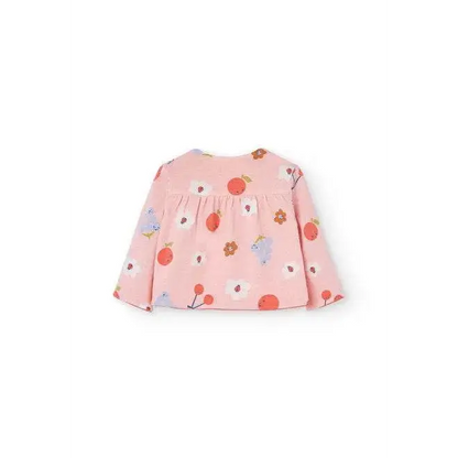 Boboli felpa rosa neonata con stampa floreale giacchetta reversibile neonata morbida e comoda