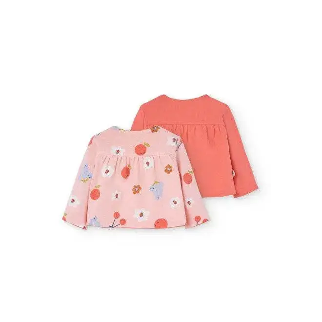 Felpa Boboli doppia vista con stampa floreale e tinta unita giacchetta reversibile neonata