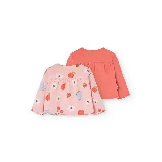 Felpa Boboli doppia vista con stampa floreale e tinta unita giacchetta reversibile neonata