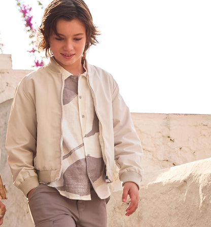 Camicia Cerimonia Ragazzo Lino e Cotone – Stampa All Over - Sarabanda - OOPS by BabyBimbo 0-16