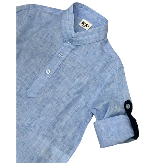 Camicia coreana Azzurro per ragazzo da 3anni a 7anni Y-CLU BYB11083 - 3anni - camicia