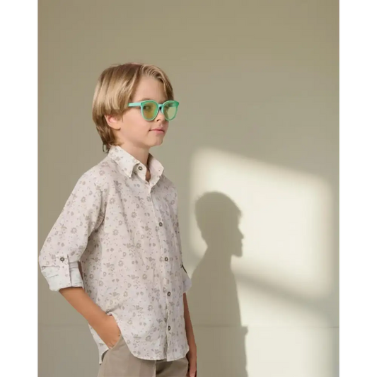 Camicia coreana fantasia Fiori per ragazzo da 3anni a 7anni Y-CLU BYB11054 - camicia