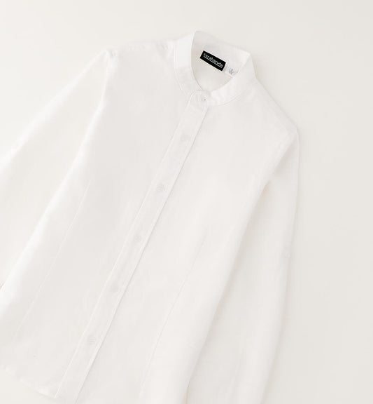 Camicia Ragazzo Lino e Cotone Collo Coreana - Sarabanda - OOPS by BabyBimbo 0-16