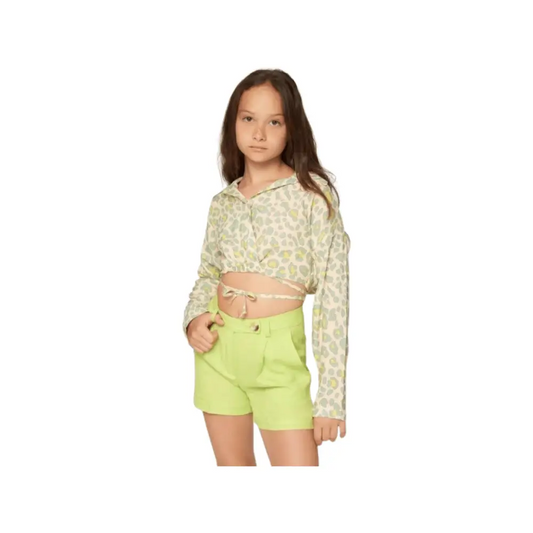 Camicia corta maculato per bambina da 8anni a 16anni Y-Clù Y19145 - OOPS by BabyBimbo 0-16