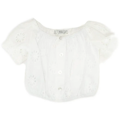 Camicia Crop Pizzo per Bambina da 3 a 7anni Y-Clù YB21401 - OOPS by BabyBimbo 0-16