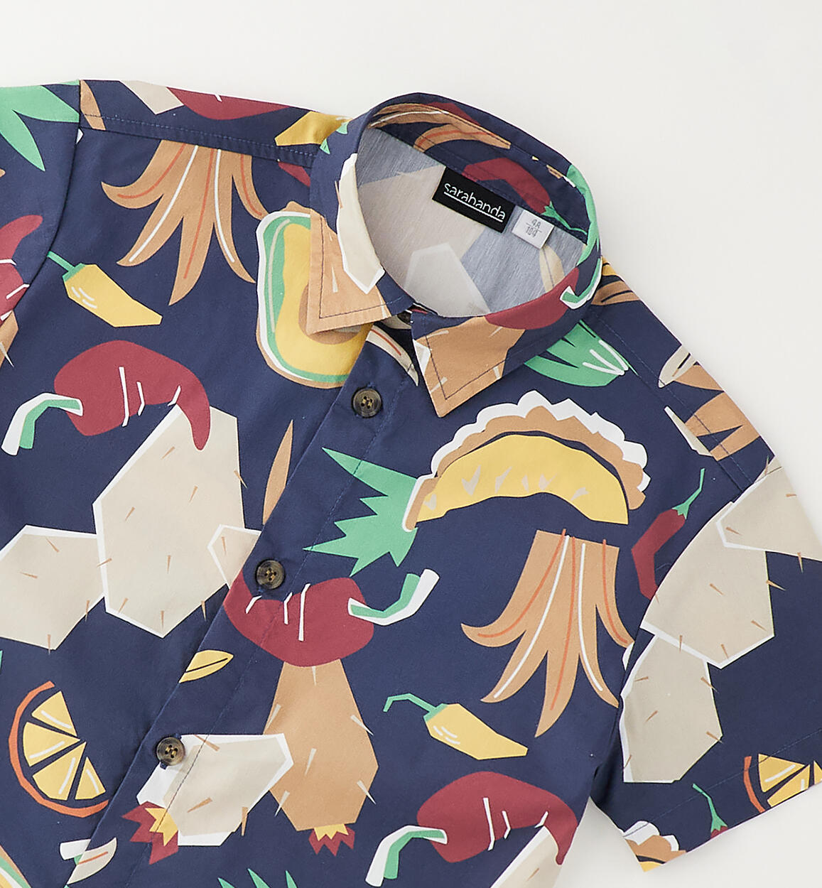 Camicia Over Bambino Sarabanda in Popeline di Cotone Elasticizzato con Stampa All Over - OOPS by BabyBimbo 0-16