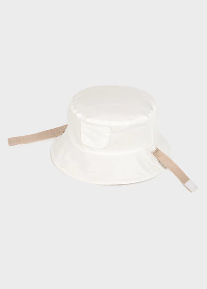 Cappello Neonato Reversibile da Sole Modello Pescatore Beige e Bianco - Mayoral - OOPS by BabyBimbo 0-16