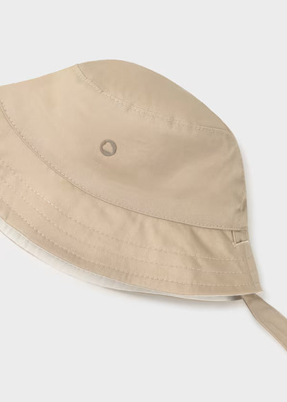 Cappello Neonato Reversibile da Sole Modello Pescatore Beige e Bianco - Mayoral - OOPS by BabyBimbo 0-16