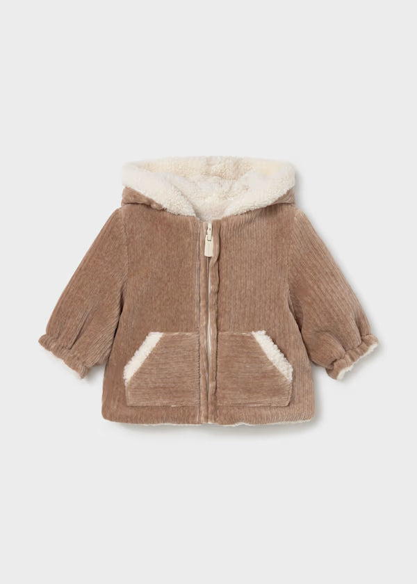 Cappotto Double Face Teddy Neonato con Cappuccio e Tasche – Invernale