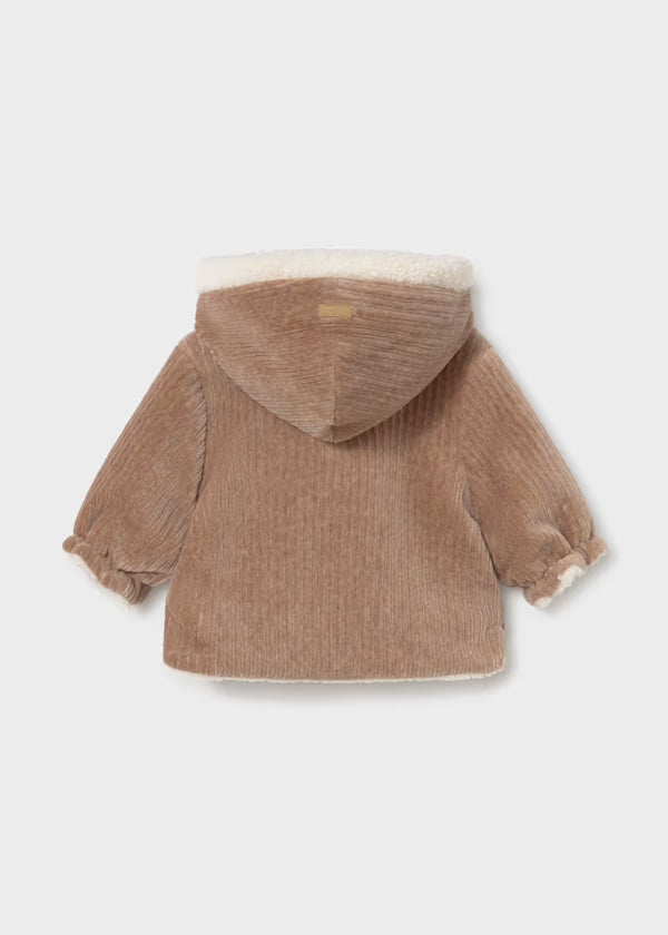 Cappotto Double Face Teddy Neonato con Cappuccio e Tasche – Invernale