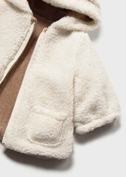Cappotto Double Face Teddy Neonato con Cappuccio e Tasche – Invernale