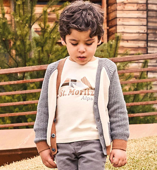 Maglietta girocollo colore Beige per bambino Da 12mesi a 8anni Sarabanda 0A148