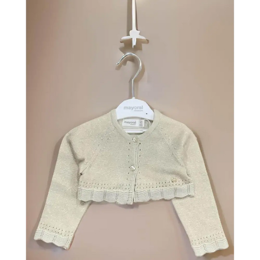 Cardigan tricot Better Cotton neonata 0-18mesi Mayoral 307 champagne - OOPS by BabyBimbo 0-16