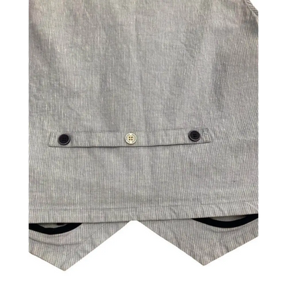 gilet elegante bambino celeste Sarabanda in tessuto a righe sottili con cintura posteriore regolabile e bottoni decorativi