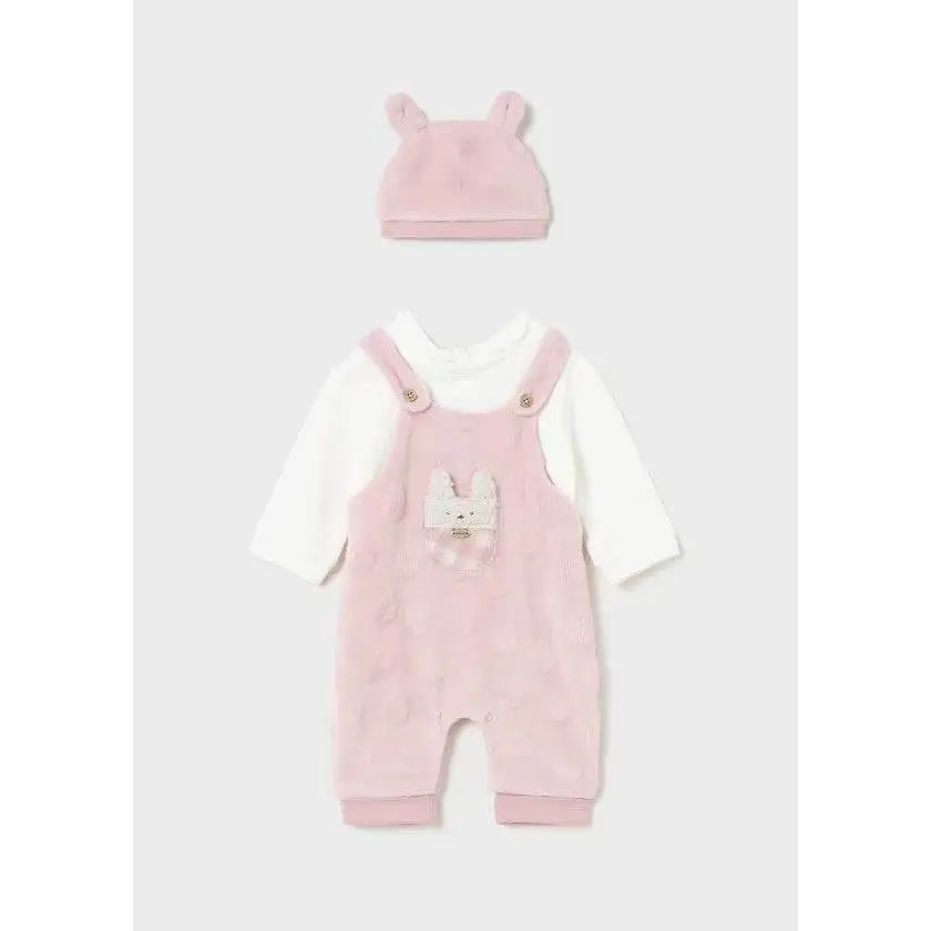 Completo 2 pezzi Pagliaccetto con cappellino orecchie neonata 0-18mesi Mayoral 2606 - OOPS by BabyBimbo 0-16