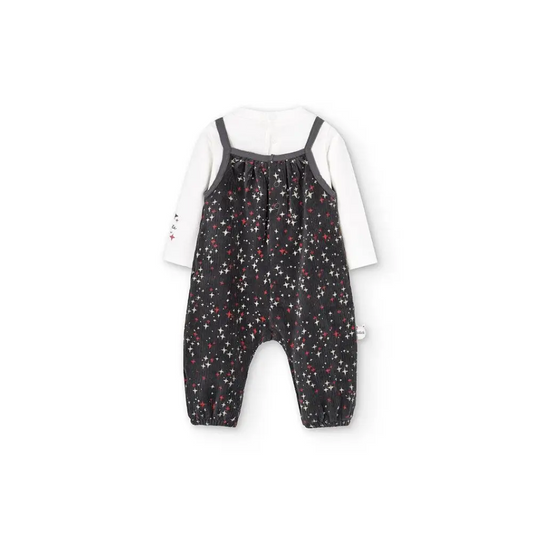 Completo 2pz body+salopette con dettaglio stampato stelline Boboli art.149060 - OOPS by BabyBimbo 0-16