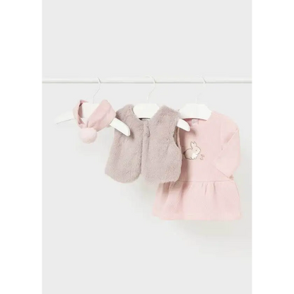 Completo 3 pezzi gilet pellicciotto neonata 0-18mesi Mayoral 2807 - OOPS by BabyBimbo 0-16