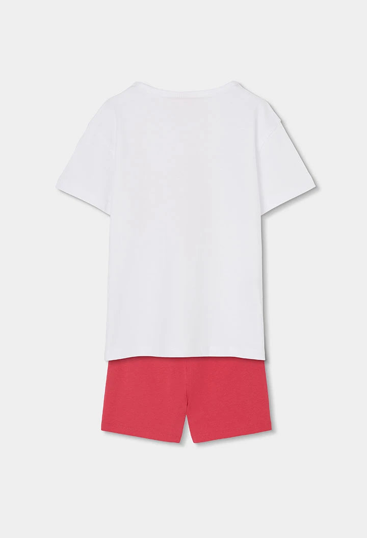Completo bambina in maglia di cotone bianco - BOBOLI - OOPS by BabyBimbo 0-16