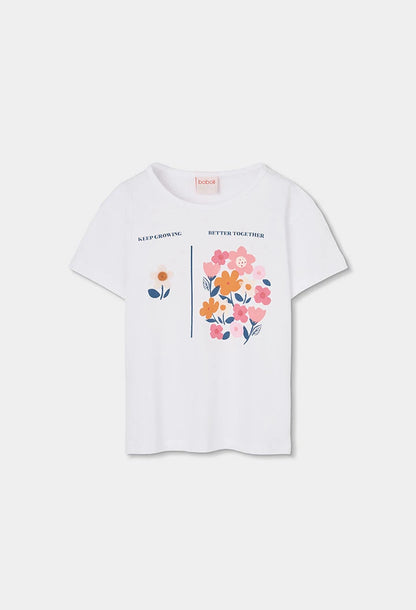 Completo bambina in maglia di cotone bianco - BOBOLI - OOPS by BabyBimbo 0-16