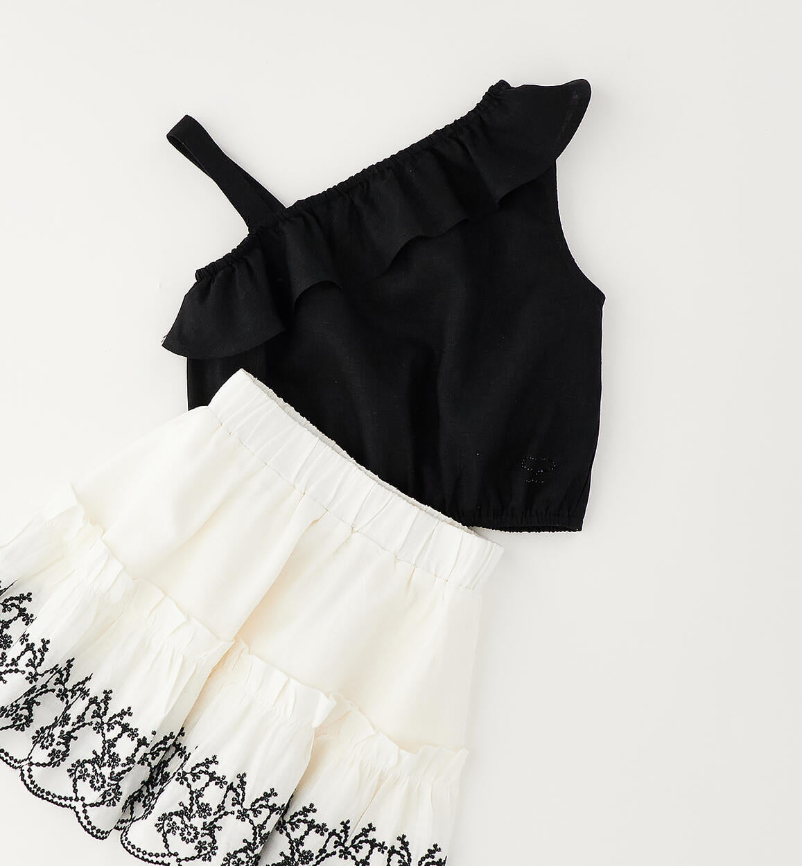 Completo bambina top monospalla Sarabanda - OOPS by BabyBimbo 0-16