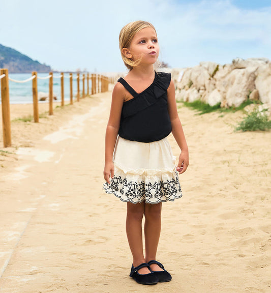 Completo bambina top monospalla Sarabanda - OOPS by BabyBimbo 0-16