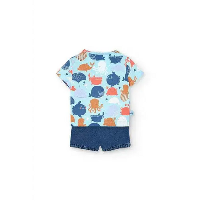 Completo corto 2pz per neonati Boboli 101181 - OOPS by BabyBimbo 0-16