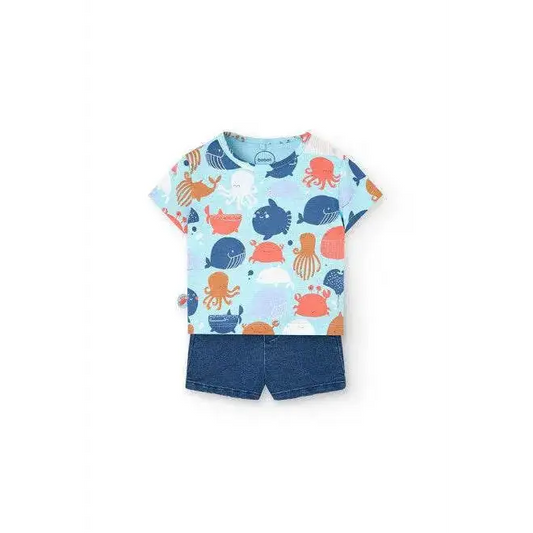 Completo corto 2pz per neonati Boboli 101181 - OOPS by BabyBimbo 0-16