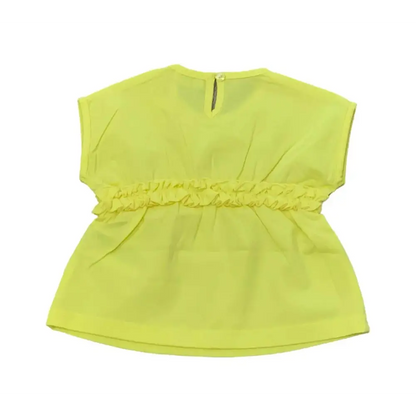 Completo corto bambina moda estate giallo con dettagli arricciati firmato Y-Clù per bimba