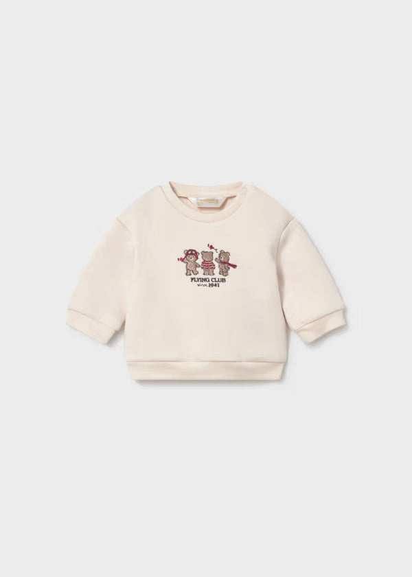 Completo Neonato 3 Pezzi con Gilet Teddy Orsetto e Jeans – Beige e Marrone
