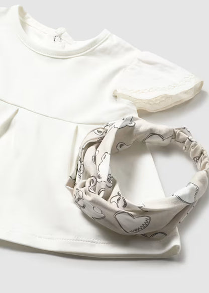 Completo Neonata Leggings Stampati e Maglietta con Fascia - Mayoral